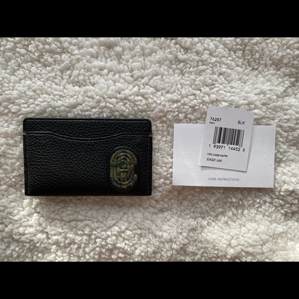 ❌SOLD❌ Coach Small Card Case With Kaffe Fassett Patch - Black